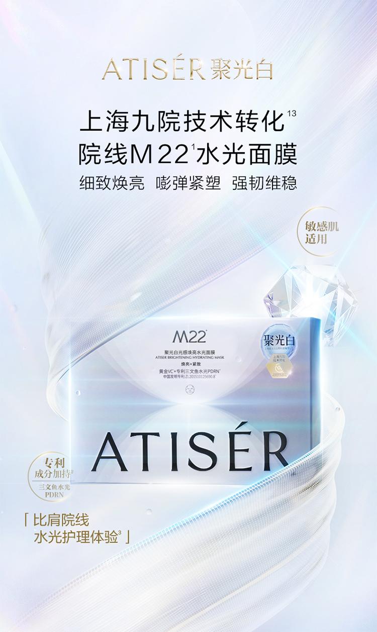 Concentrated White M22 Light-Reflecting Moisturizing Water-Gel Facial Mask - Hydrates, Anti-Wrinkle, Repair, Suitable for Sensitive Skin