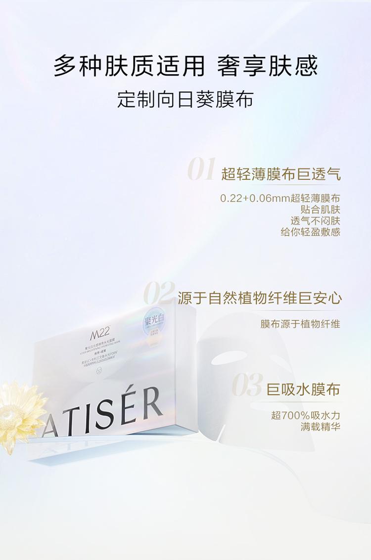 Concentrated White M22 Light-Reflecting Moisturizing Water-Gel Facial Mask - Hydrates, Anti-Wrinkle, Repair, Suitable for Sensitive Skin